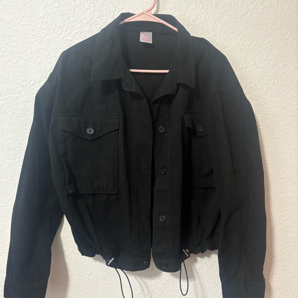 No Boundaries Charcoal Button-Up Jacket
